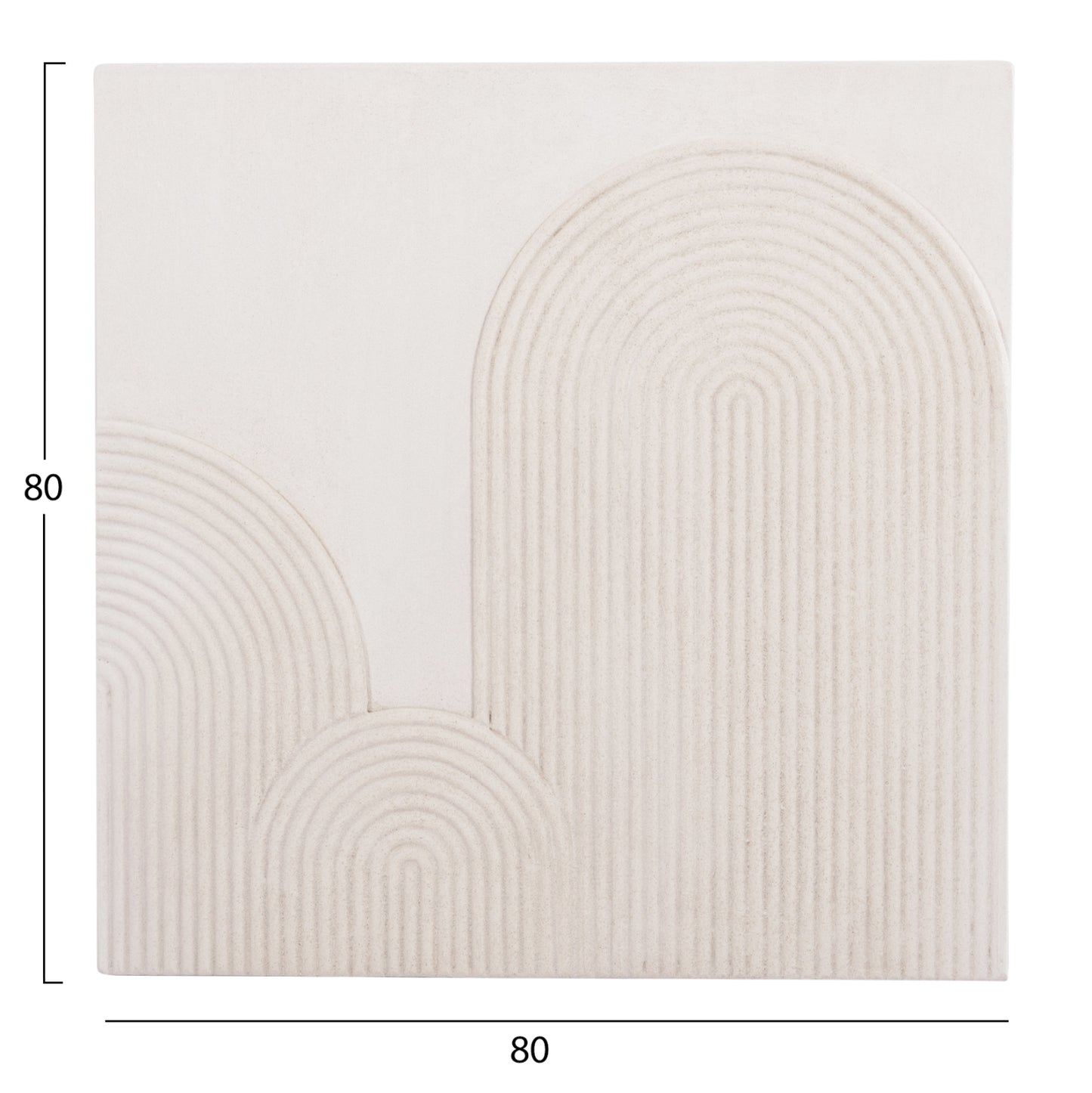 SANTORINI SQUARE MDF TABLE IN OFF-WHITE COLOR 80x4.5x80