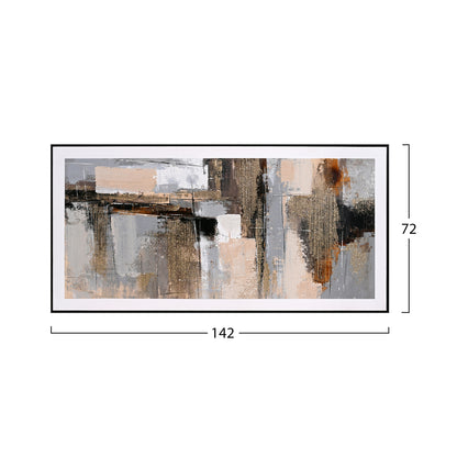 SEDIMENT WALL CANVAS WITH BLACK FRAME 142x4.5x72
