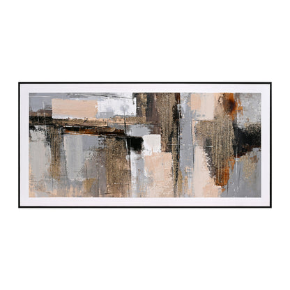 SEDIMENT WALL CANVAS WITH BLACK FRAME 142x4.5x72