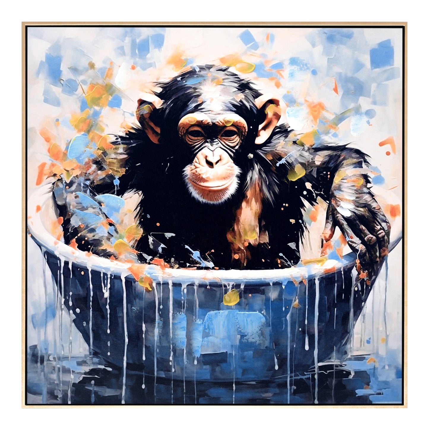 WALL ART POINT FRAME BEIGE CANVAS PRINT 62x4.5x62