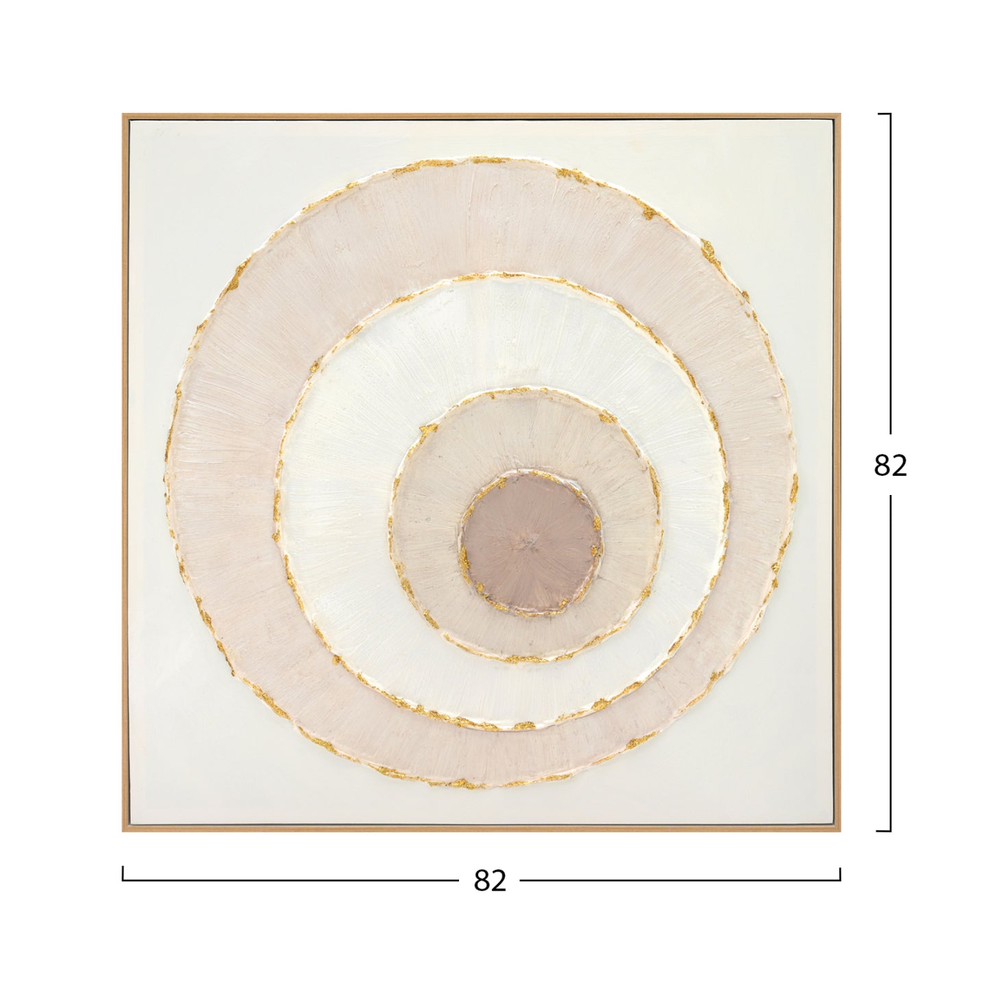 WALL ART WITH BEIGE FRAME CANVAS CIRCLES 82x4,5x82