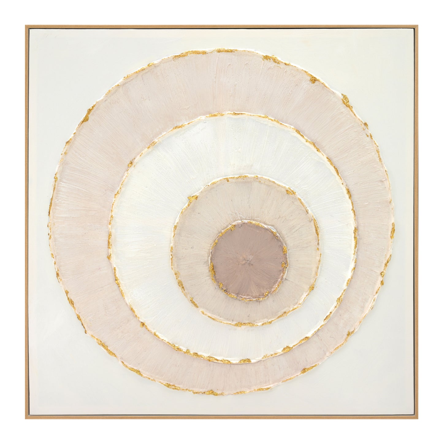 WALL ART WITH BEIGE FRAME CANVAS CIRCLES 82x4,5x82