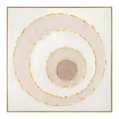 WALL ART WITH BEIGE FRAME CANVAS CIRCLES 82x4,5x82
