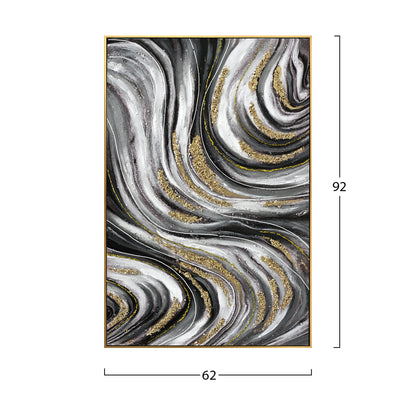 WALL ART WITH BEIGE FRAME CANVAS PRINT ABSTRACT 62x4.5x92