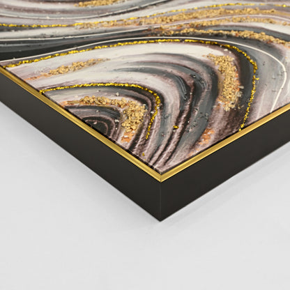 WALL ART WITH BEIGE FRAME CANVAS PRINT ABSTRACT 62x4.5x92