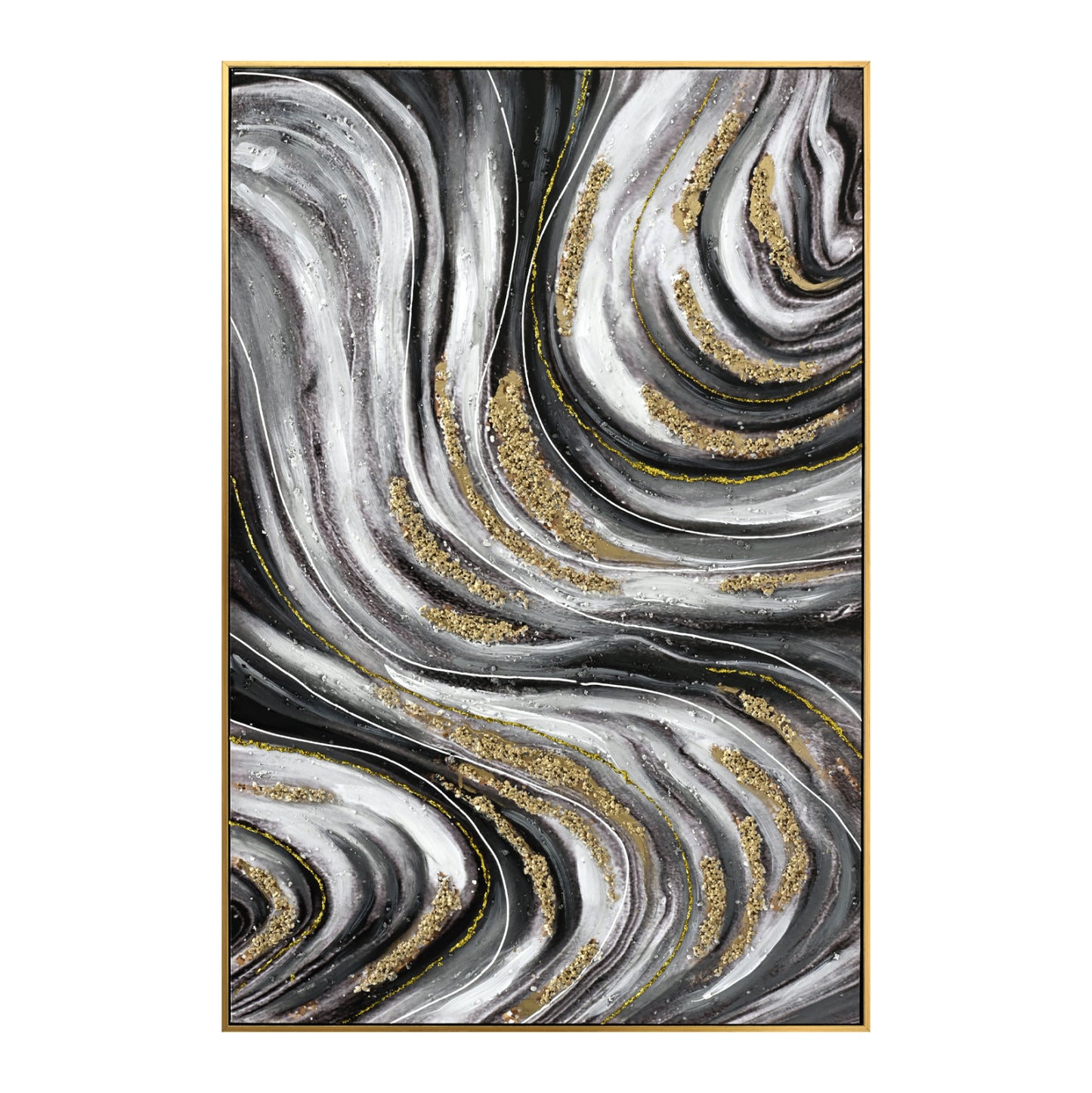WALL ART WITH BEIGE FRAME CANVAS PRINT ABSTRACT 62x4.5x92