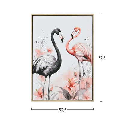 ΠΙΝΑΚΑΣ TOIXOY FLAMINGOS ΜΕ ΚΟΡΝΙΖΑ ΜΠΕΖ ΚΑΜΒΑΣ ΕΚΤΥΠΩΣΗ 52,5x2,8x72,5