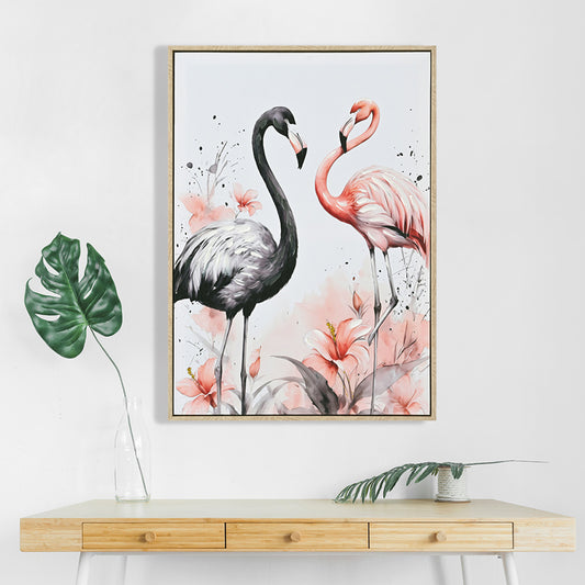 ΠΙΝΑΚΑΣ TOIXOY FLAMINGOS ΜΕ ΚΟΡΝΙΖΑ ΜΠΕΖ ΚΑΜΒΑΣ ΕΚΤΥΠΩΣΗ 52,5x2,8x72,5