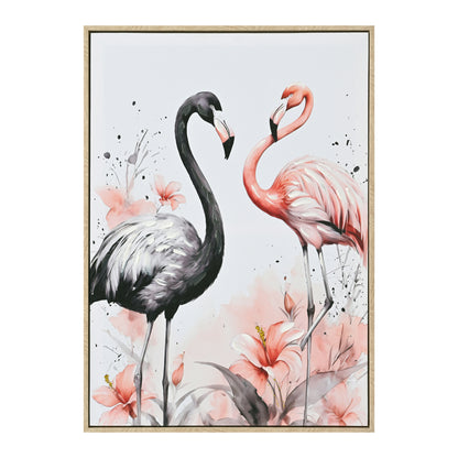 ΠΙΝΑΚΑΣ TOIXOY FLAMINGOS ΜΕ ΚΟΡΝΙΖΑ ΜΠΕΖ ΚΑΜΒΑΣ ΕΚΤΥΠΩΣΗ 52,5x2,8x72,5
