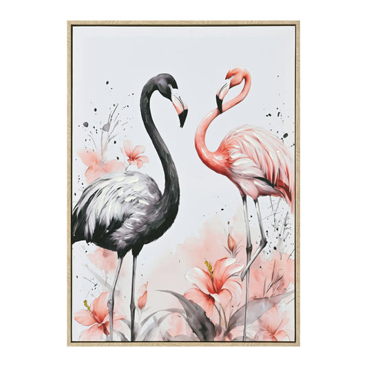 ΠΙΝΑΚΑΣ TOIXOY FLAMINGOS ΜΕ ΚΟΡΝΙΖΑ ΜΠΕΖ ΚΑΜΒΑΣ ΕΚΤΥΠΩΣΗ 52,5x2,8x72,5