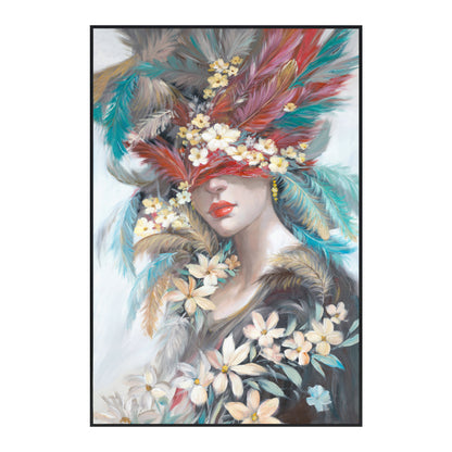 WALL ART ONNANOKO WITH BLACK FRAME CANVAS PRINT FEMALE FACE 82x4,5x122