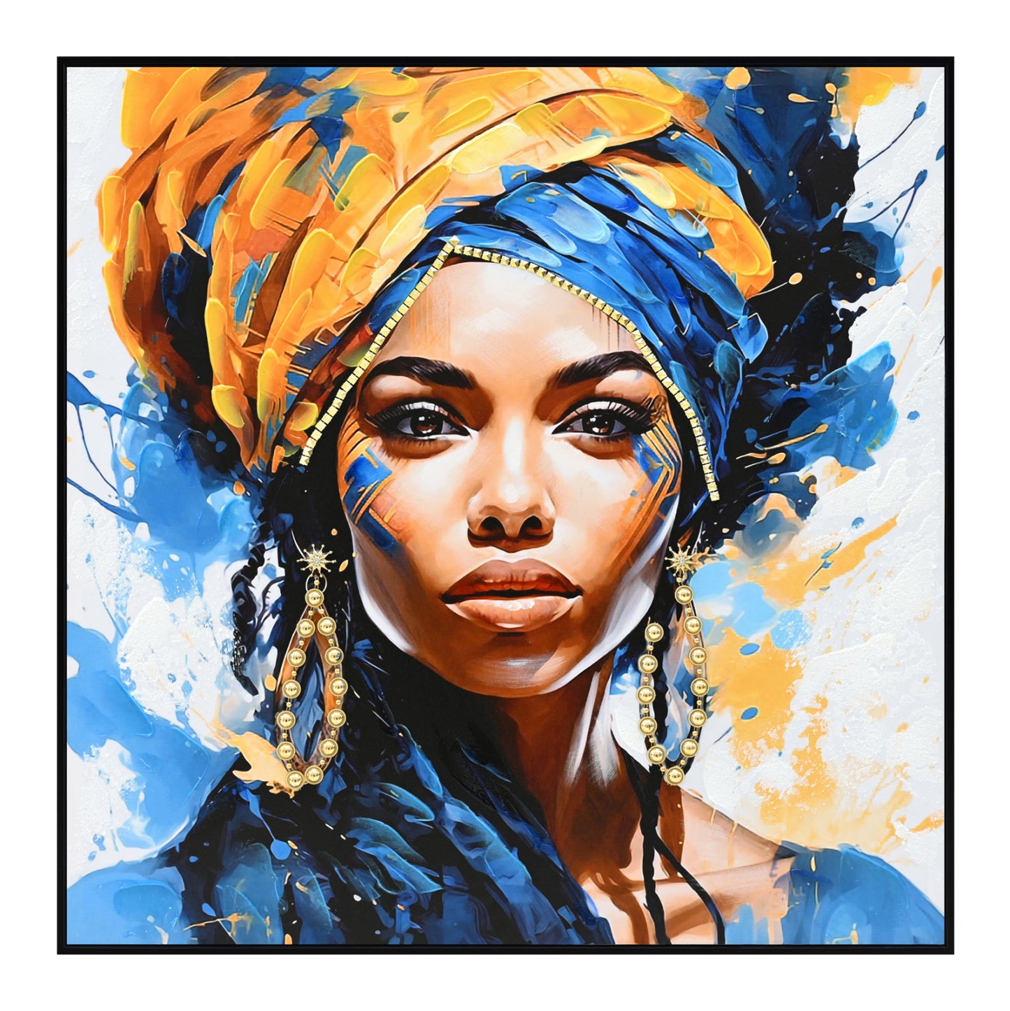 WALL ART ONNANOKO WITH BLACK FRAME CANVAS PRINT FEMALE FIGURE 82x4.5x82