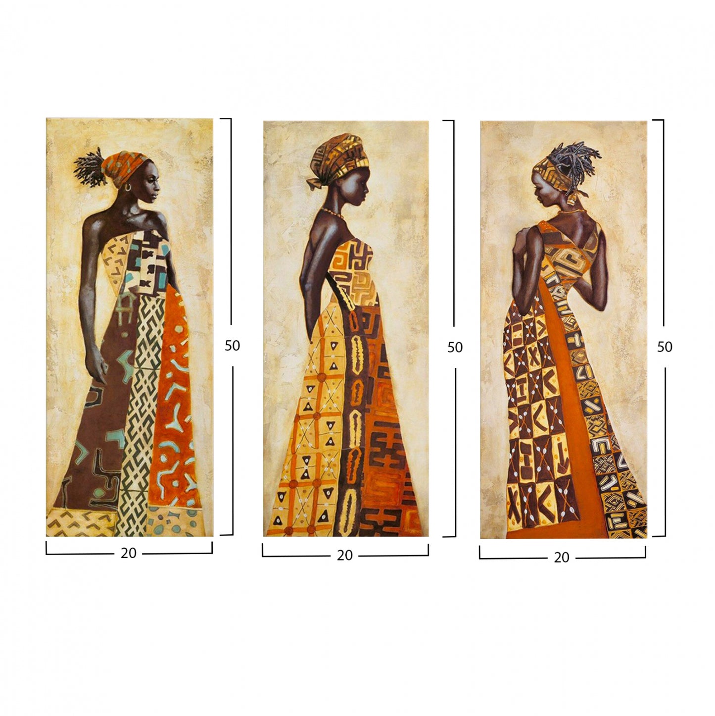 ΠΙΝΑΚΑΣ ΤΡΙΠΤΥΧΟ MDF AFRICAN STYLE WOMEN 60x0,3x50