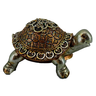 Διακοσμητική Χελώνα Polyresin Χρυσή/Λαδί 16x11.5x7.5