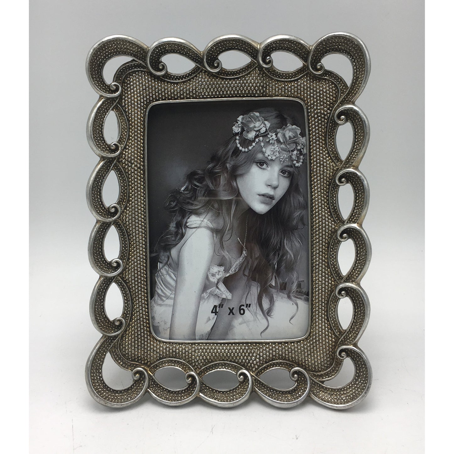 Κορνίζα Polyresin Ασημί 10×15εκ