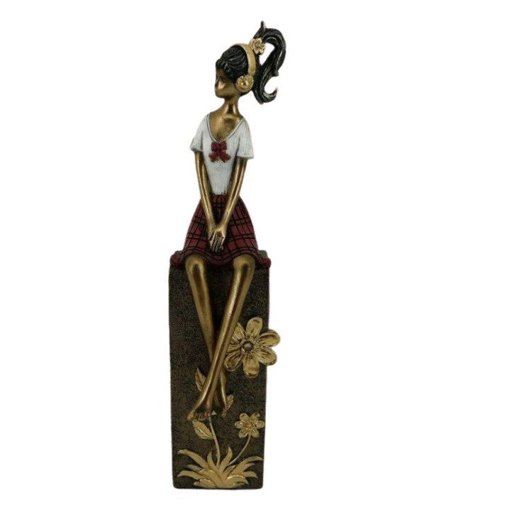 Διακοσμητικό Πολυεστερικό Κορίτσι Ακούει Μουσική 8x9x33