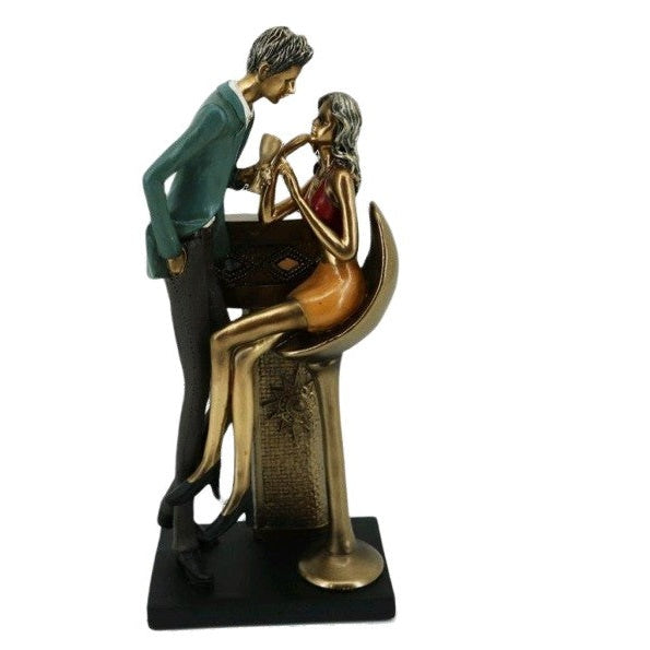 Διακοσμητικό Πολυεστερικό Ζευγάρι σε Ραντεβού 14x9x32