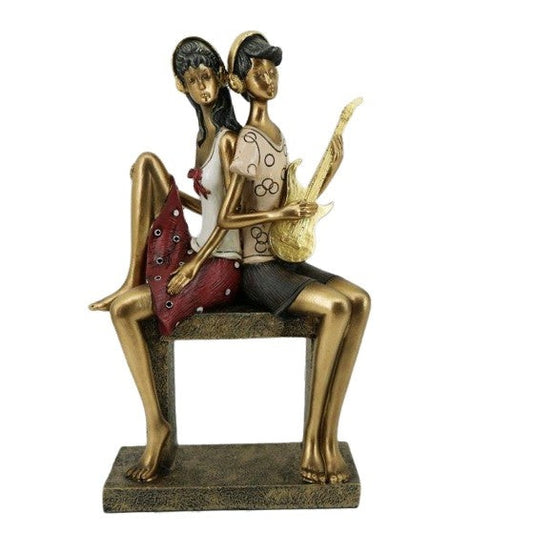 Διακοσμητικό Πολυεστερικό Ζευγάρι Παίζει Μουσική 19x9x31