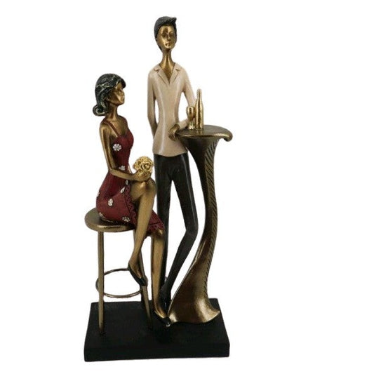 Διακοσμητικό Πολυεστερικό Ζευγάρι σε Βραδινή Έξοδο 15x9x32