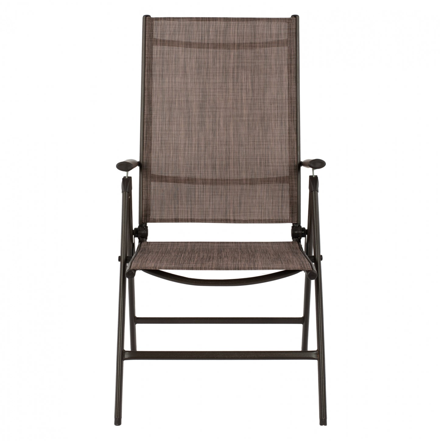 ZURI 7-POSITION FOLDING METAL ARMCHAIR BROWN WITH BROWN TEXTILENE 55x70x103