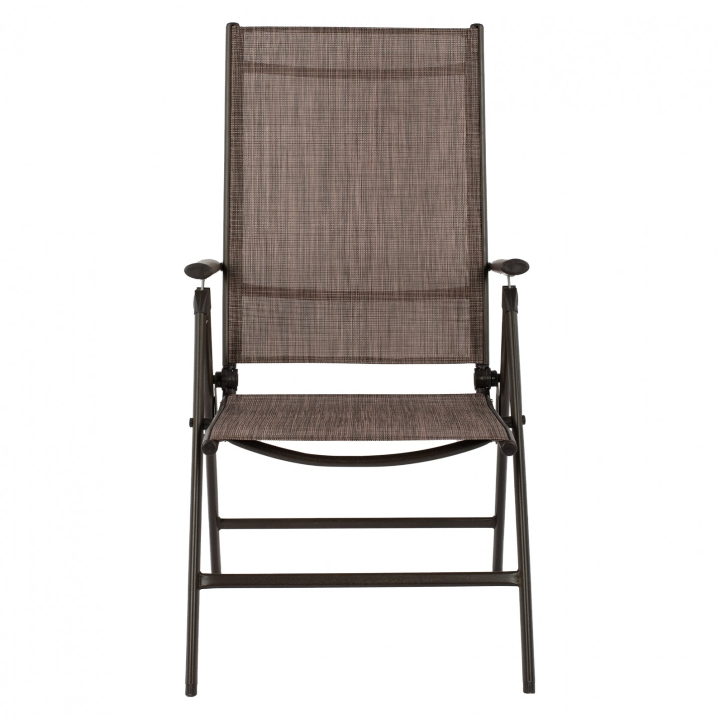 ZURI 7-POSITION FOLDING METAL ARMCHAIR BROWN WITH BROWN TEXTILENE 55x70x103