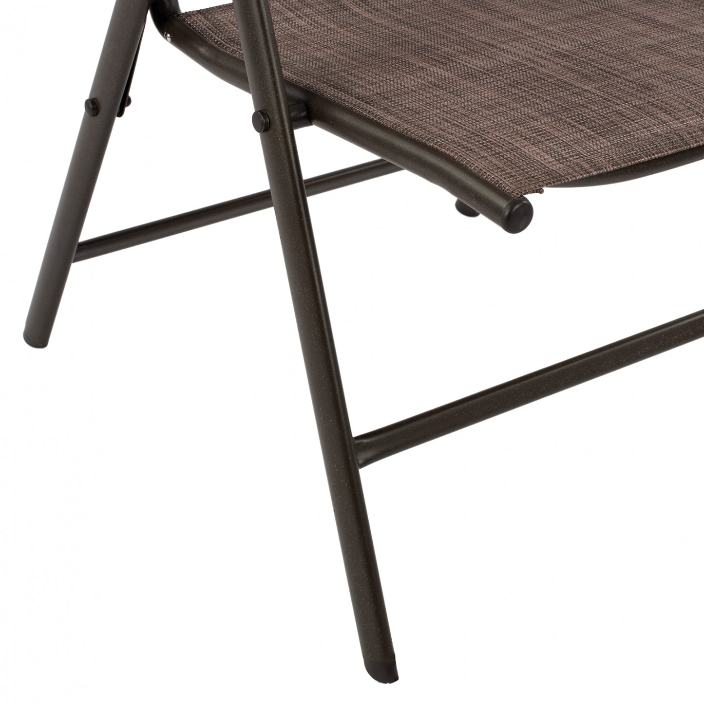 ZURI 7-POSITION FOLDING METAL ARMCHAIR BROWN WITH BROWN TEXTILENE 55x70x103