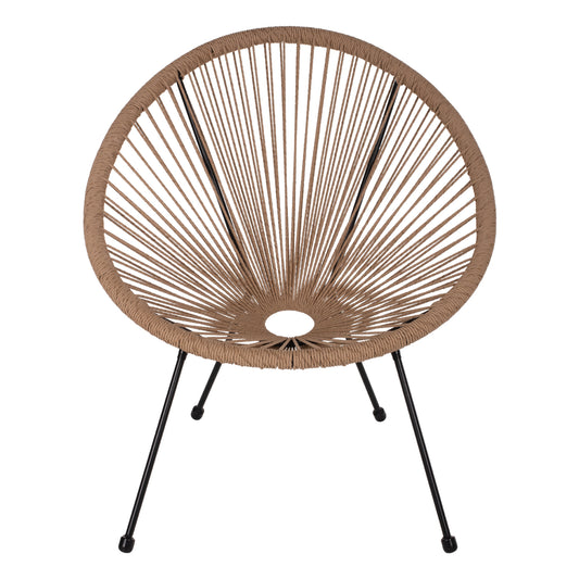 ΠΟΛΥΘΡΟΝΑ ACAPULCO Τ. ΦΩΛΙΑ ΜΕΤΑΛΛΟ ΜΑΥΡΟ ΜΕ TWISTED WICKER 70x73x79