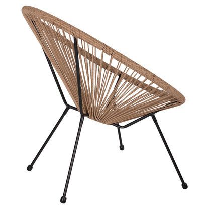 ACAPULCO ARMCHAIR NEST TYPE BLACK METAL WITH TWISTED WICKER 70x73x79