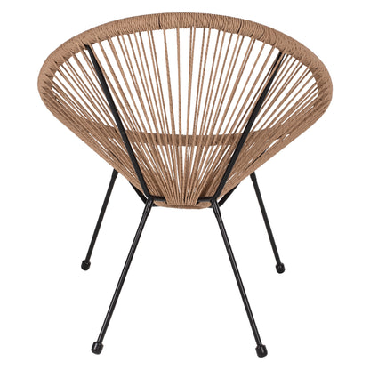 ACAPULCO ARMCHAIR NEST TYPE BLACK METAL WITH TWISTED WICKER 70x73x79
