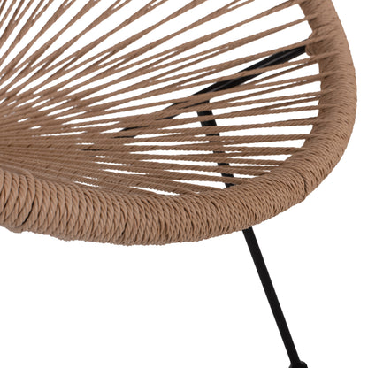 ACAPULCO ARMCHAIR NEST TYPE BLACK METAL WITH TWISTED WICKER 70x73x79
