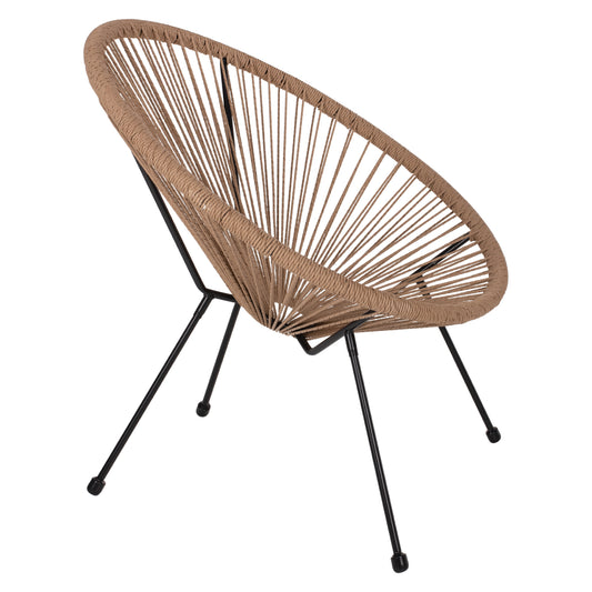 ΠΟΛΥΘΡΟΝΑ ACAPULCO Τ. ΦΩΛΙΑ ΜΕΤΑΛΛΟ ΜΑΥΡΟ ΜΕ TWISTED WICKER 70x73x79