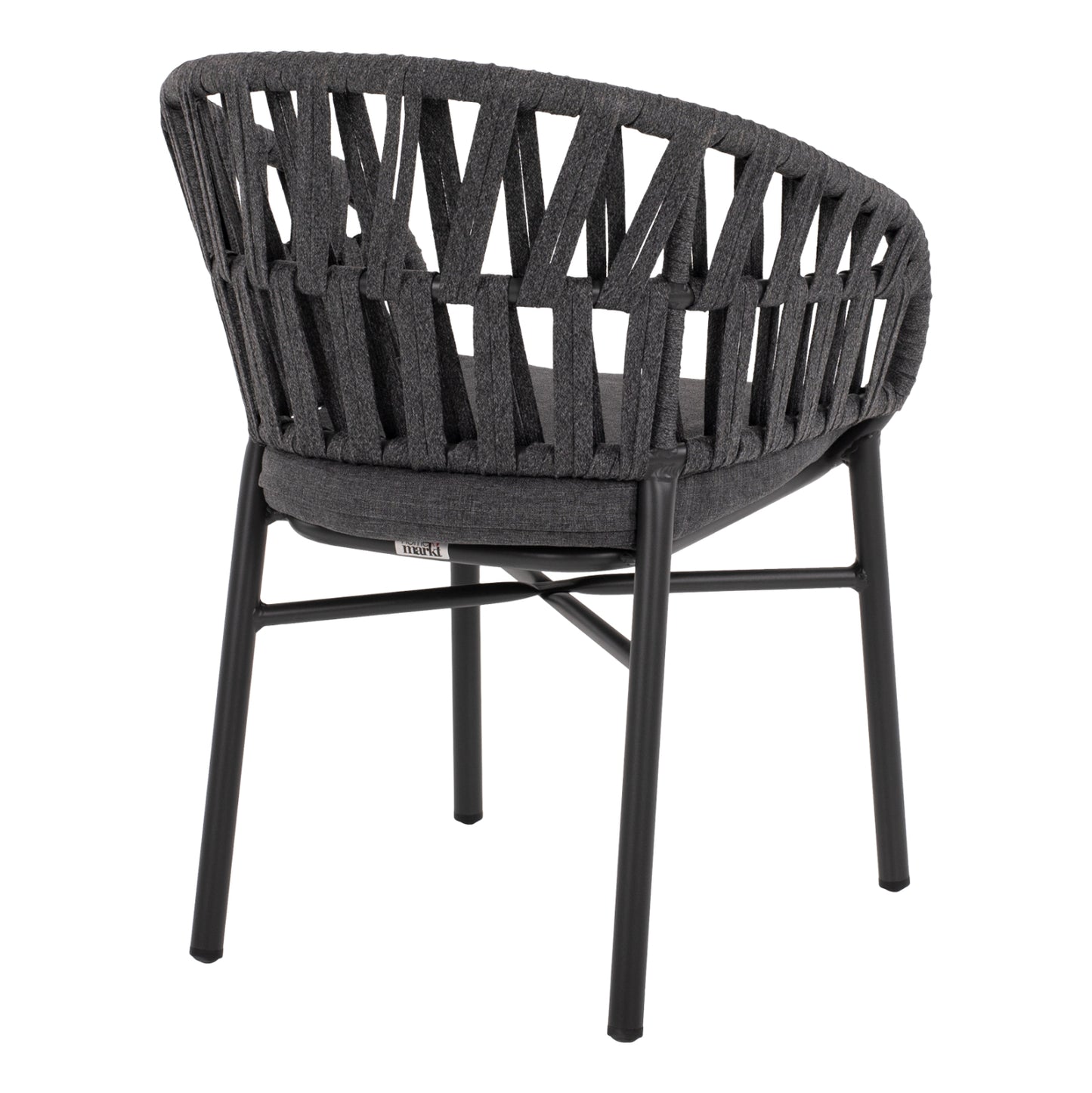 ALUMINIUM ARMCHAIR CHARCOAL WITH ROPE CHARCOAL 57x56x78