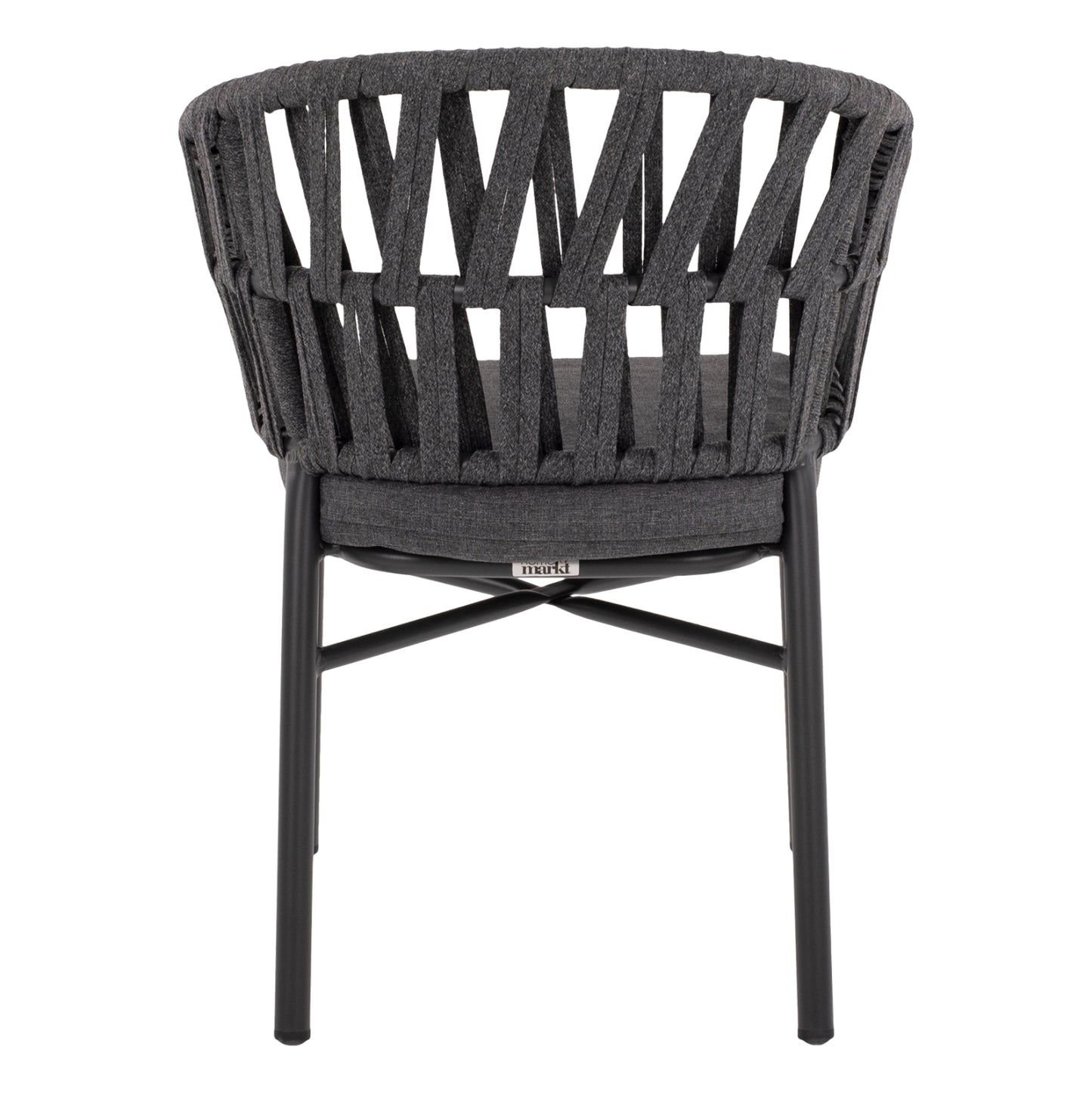 ALUMINIUM ARMCHAIR CHARCOAL WITH ROPE CHARCOAL 57x56x78