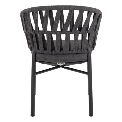 ALUMINIUM ARMCHAIR CHARCOAL WITH ROPE CHARCOAL 57x56x78