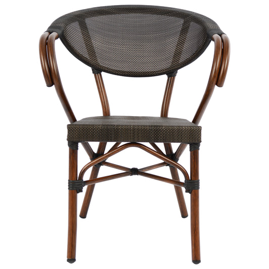 ΠΟΛΥΘΡΟΝΑ ΑΛΟΥΜΙΝΙΟΥ CLAY BAMBOO LOOK ΚΑΦΕ ΜΕ TEXTLINE 60,5x59x81