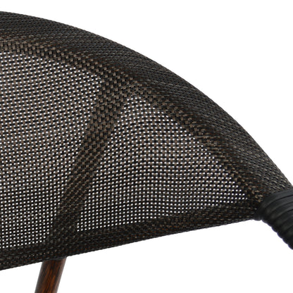 ALUMINUM ARMCHAIR CLAY BAMBOO LOOK BROWN WITH TEXTLINE 60,5x59x81