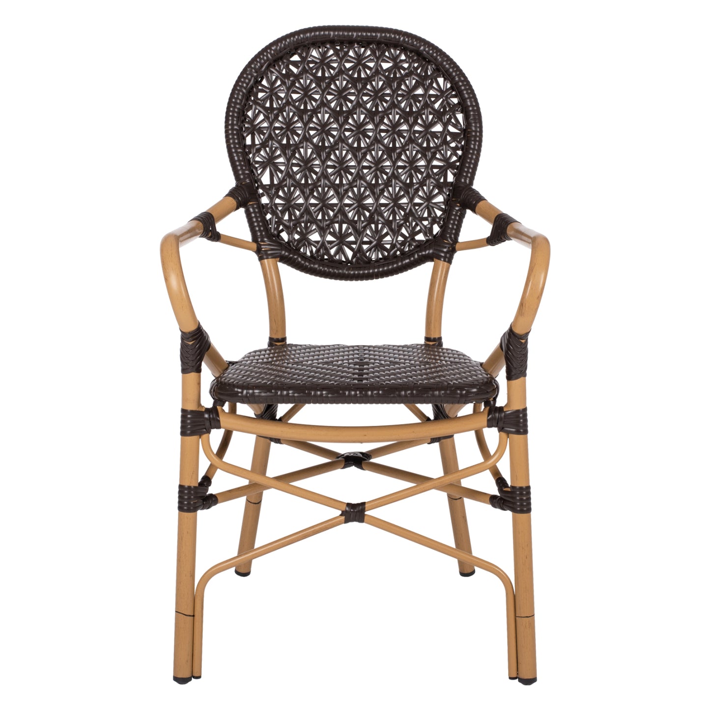 ΠΟΛΥΘΡΟΝΑ ΑΛΟΥΜΙΝΙΟΥ BAMBOO LOOK ΚΑΦΕ ΚΑΙ ΚΑΦΕ PE RATTAN 56x62x95