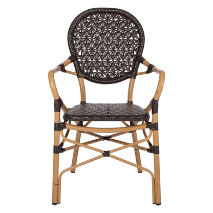 ΠΟΛΥΘΡΟΝΑ ΑΛΟΥΜΙΝΙΟΥ BAMBOO LOOK ΚΑΦΕ ΚΑΙ ΚΑΦΕ PE RATTAN 56x62x95