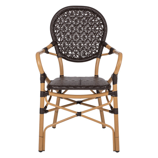 ΠΟΛΥΘΡΟΝΑ ΑΛΟΥΜΙΝΙΟΥ BAMBOO LOOK ΚΑΦΕ ΚΑΙ ΚΑΦΕ PE RATTAN 56x62x95