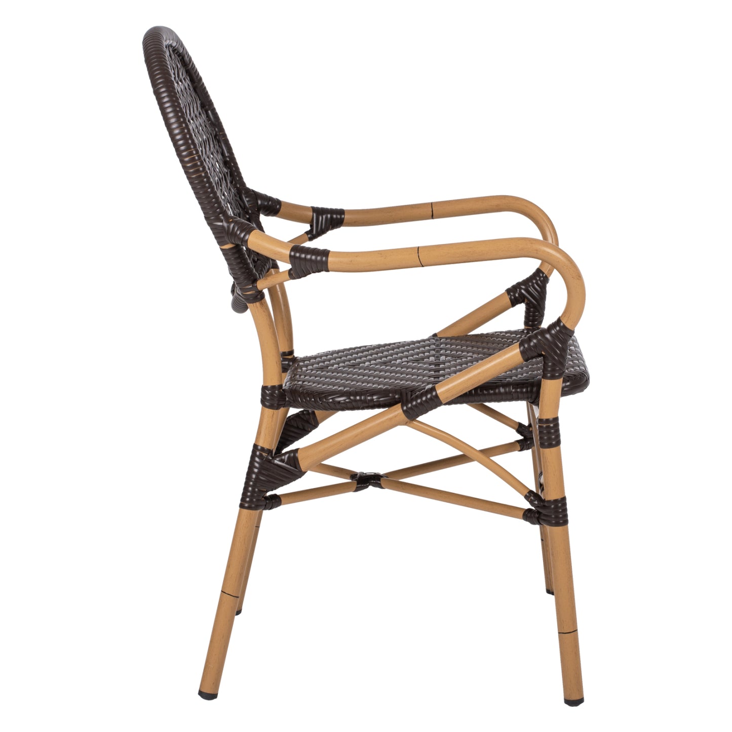 ΠΟΛΥΘΡΟΝΑ ΑΛΟΥΜΙΝΙΟΥ BAMBOO LOOK ΚΑΦΕ ΚΑΙ ΚΑΦΕ PE RATTAN 56x62x95
