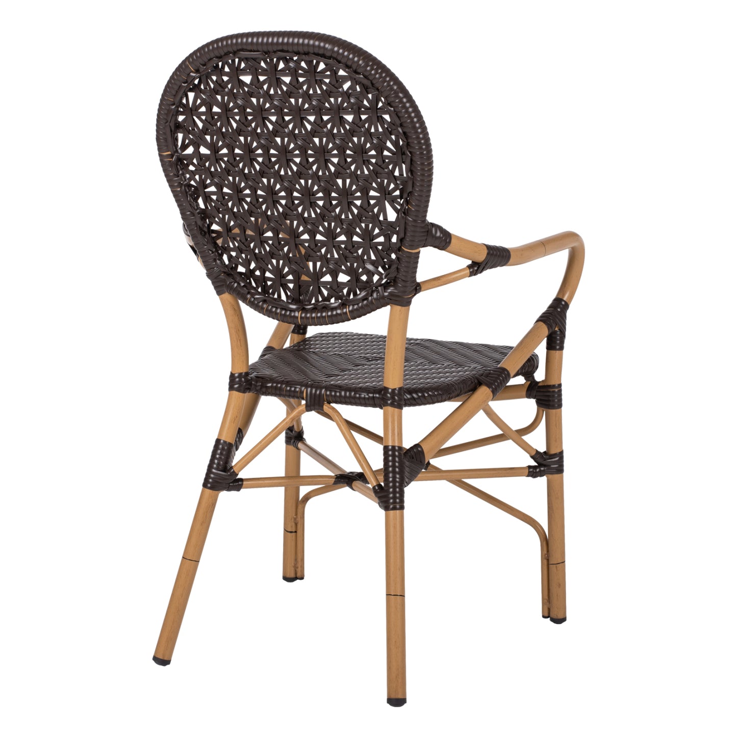 ΠΟΛΥΘΡΟΝΑ ΑΛΟΥΜΙΝΙΟΥ BAMBOO LOOK ΚΑΦΕ ΚΑΙ ΚΑΦΕ PE RATTAN 56x62x95