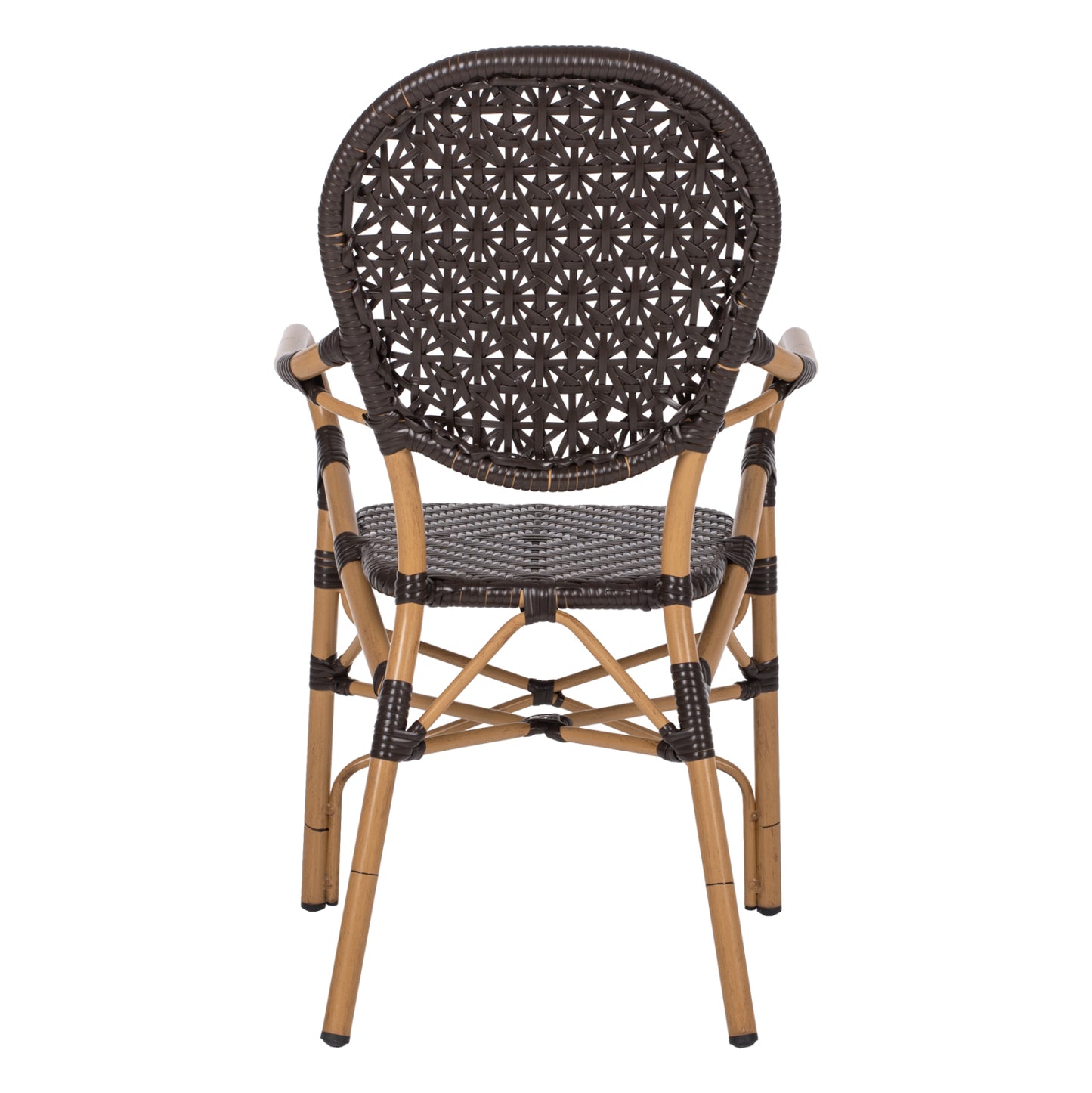 ΠΟΛΥΘΡΟΝΑ ΑΛΟΥΜΙΝΙΟΥ BAMBOO LOOK ΚΑΦΕ ΚΑΙ ΚΑΦΕ PE RATTAN 56x62x95