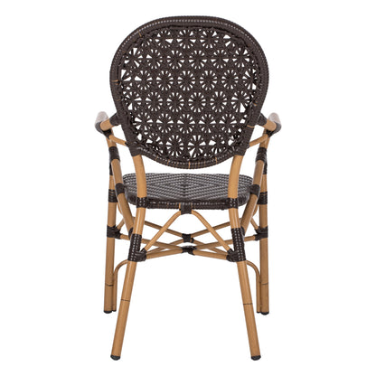 ΠΟΛΥΘΡΟΝΑ ΑΛΟΥΜΙΝΙΟΥ BAMBOO LOOK ΚΑΦΕ ΚΑΙ ΚΑΦΕ PE RATTAN 56x62x95