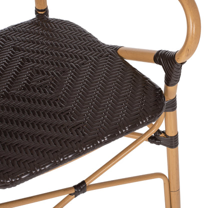 ΠΟΛΥΘΡΟΝΑ ΑΛΟΥΜΙΝΙΟΥ BAMBOO LOOK ΚΑΦΕ ΚΑΙ ΚΑΦΕ PE RATTAN 56x62x95