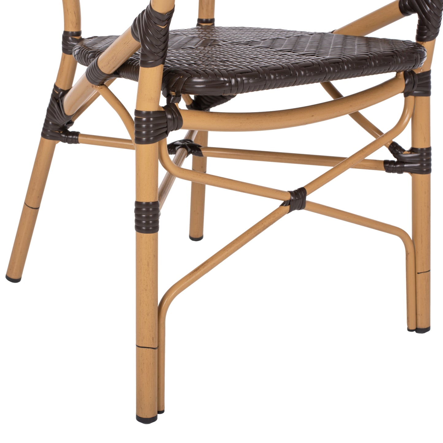 ΠΟΛΥΘΡΟΝΑ ΑΛΟΥΜΙΝΙΟΥ BAMBOO LOOK ΚΑΦΕ ΚΑΙ ΚΑΦΕ PE RATTAN 56x62x95