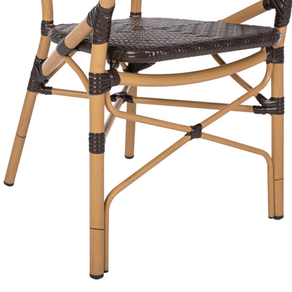 ΠΟΛΥΘΡΟΝΑ ΑΛΟΥΜΙΝΙΟΥ BAMBOO LOOK ΚΑΦΕ ΚΑΙ ΚΑΦΕ PE RATTAN 56x62x95