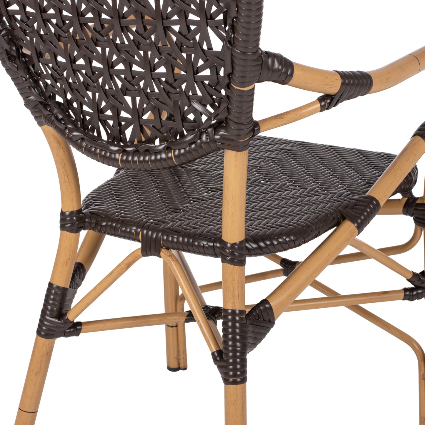 ΠΟΛΥΘΡΟΝΑ ΑΛΟΥΜΙΝΙΟΥ BAMBOO LOOK ΚΑΦΕ ΚΑΙ ΚΑΦΕ PE RATTAN 56x62x95