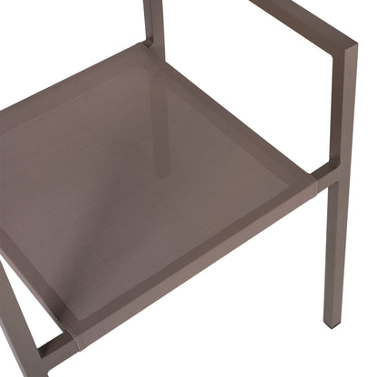CHAMPAGNE ALUMINUM PROFESSIONAL ARMCHAIR MIREN WITH RATTAN BACKREST 55.5x58.5x83