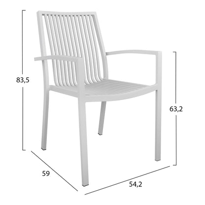 ALUMINIUM ARMCHAIR BRONCA WHITE 54.2x59x83.5