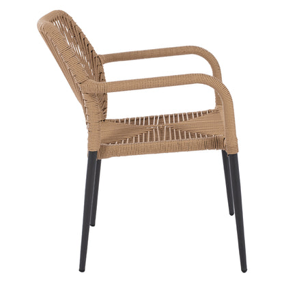 ΠΟΛΥΘΡΟΝΑ ΑΛΟΥΜΙΝΙΟΥ NOJO ΓΚΡΙ ΜΕ P.E. TWIST RATTAN ΜΠΕΖ 55x63x82